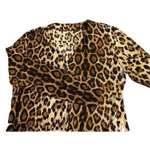 Unbranded Animal Print Button Up Tunic Top Sz XL Pockets‎